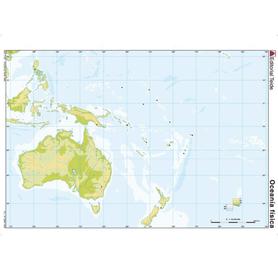 Mapa mudo color din a4 oceania -fisico