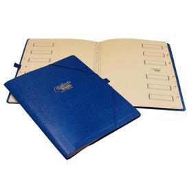 Carpeta de gomas Saro folio con 12 departamentos de cartón de color azul