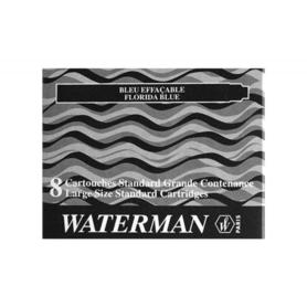 Tinta estilografica waterman negra -caja de 8 cartuchos standard -largos
