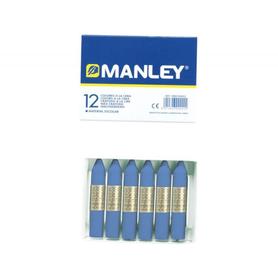 Lapices cera manley unicolor azul ultramar -caja de 12 n.18