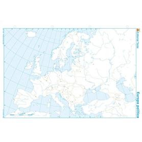 Mapa mudo b/n din a4 europa -politico