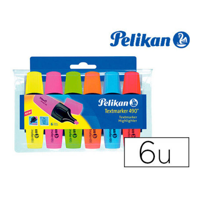 Rotuladores fluorescentes Pelikan 814065 490 6 unidades, en estuche varios colores