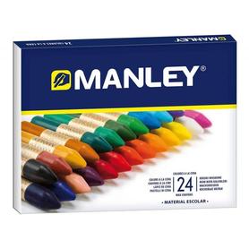 Lote lapices cera manley 10 cajas manley 15 colores + 10 cajas manley 24 colores + 10 cajas manley fluor/pastel 10