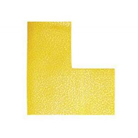 Simbolo adhesivo durable pvc forma de l para delimitacion suelo amarillo 100x100x0,7 mm pack de 10 unidades
