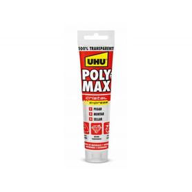 Adhesivo de montaje uhu poly max express cristal tubo de 115 gr