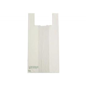 Bolsa camiseta bio compostable blanco natural 25 mc 48x60 cm apta legislacion de bolsas 2021