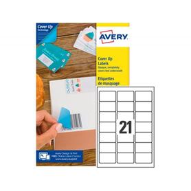 Etiqueta adhesiva impresora Avery 63.5x38.1mm permanente rectangular blanca 525 etiquetas en 25 hojas din a4