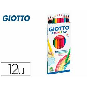 Lapices de colores giotto colors 3.0 caja de 12 colores mina 3 mm