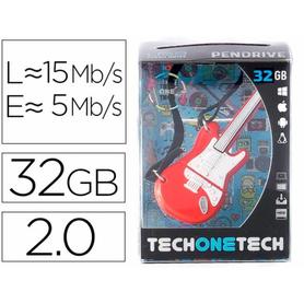 Memoria usb tech on tech guitarra red one 32 gb