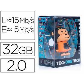 Memoria usb tech on tech makako mono naranja 32 gb