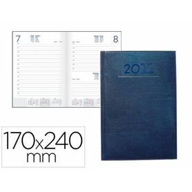 Agenda encuadernada liderpapel creta 17x24 cm 2022 dia pagina color azul papel 70 grs