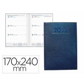 Agenda encuadernada liderpapel creta 17x24 cm 2022 semana vista color azul papel 70 gr ahuesado