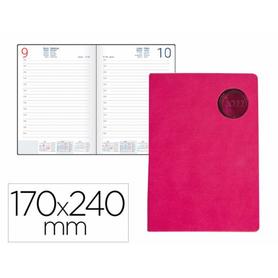 Agenda encuadernada liderpapel kilkis 17x24 cm 2022 dia pagina color rosa papel 70 gr
