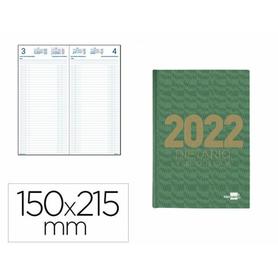 Dietario liderpapel 120x165 mm 2022 octavo papel 70 gr verde