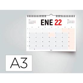 Calendario pared liderpapel 2022 42x29,7 cm papel 70 gr