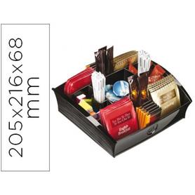 Bandeja organizadora cep con 9 compartimentos poliestireno color negro especial para snacks 205x216x68 mm