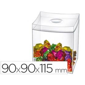 Caja para caramelos cep con tapa desmontable poliestireno transparente 90x90x115 mm