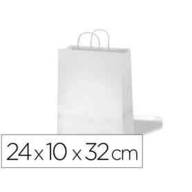 Bolsa de papel basika celulosa blanco asa retorcida tamaño /s/ 240x100x320 mm