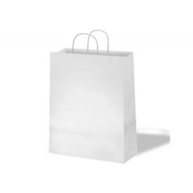 Bolsa de papel basika celulosa blanco asa retorcida tamaño "s" 240x100x320 mm