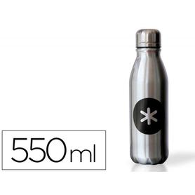 Botella portaliquidos antartik aluminio libre de bpa 550 ml color plata