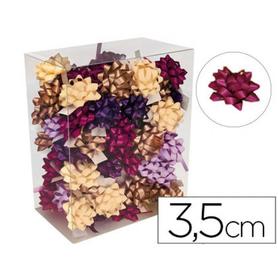 Lazos fantasia adhesivos 3,5cm diametro colores pasteles caja de 75 unidades