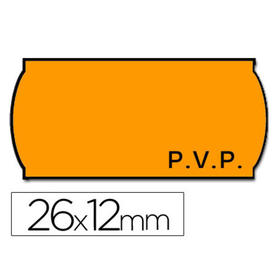 Etiquetas meto onduladas 26 x 12 mm pvp fn. adh 2 -fluor naranja -rollo 1500 etiquetas