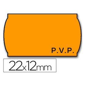 Etiquetas meto onduladas 22 x 12 mm pvp removible fn. -fluor naranja -rollo 1500 etiquetas