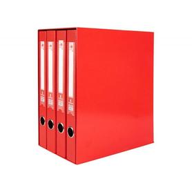 Módulo archivador Liderpapel folio sin rado de 40 mm de lomo de cartón color rojo