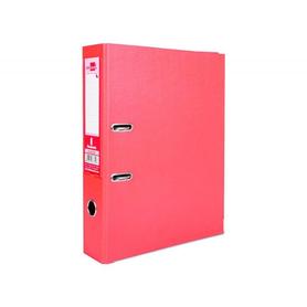 AZ33 - Archivador de palanca Liderpapel de 75 mm de lomo tamaño folio cartón entrecolado de color rojo con rado