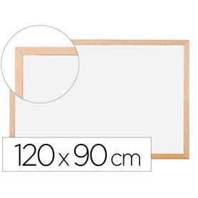 Pizarra blanca q-connect melamina marco de madera 120x90 cm
