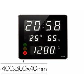 Reloj orium cep con medidor de co2 pantalla led alarma personalizable y sensor de infrarrojos 400x360x40 mm
