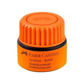 Tinta rotulador faber castell textliner fluorescente 1549 con sistema capilar color naranja frasco de 30 ml