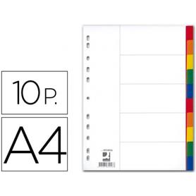 Separador q-connect plastico juego de 10 separadores din a4 multitaladro