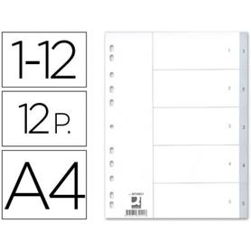 Separador numerico q-connect plastico 1-12 juego de 12 separadores din a4 multitaladro