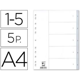 Separador numerico q-connect plastico 1-5 juego de 5 separadores din a4 multitaladro