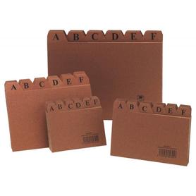 IC03 - Indice archivo Liderpapel 10x15mm sin taladros con separadores De A a Z cartón color marrón