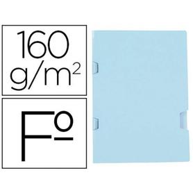 Subcarpeta liderpapel folio azul tres uñeros plastificada 160g/m2