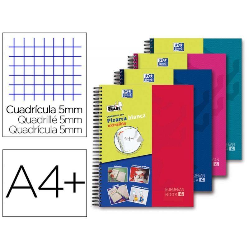 Oxford 400072719 Pack de 5 gomas de borrar paquete de 5 unidades Cuadernos espiralados varios colores Milan BMM9222 